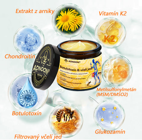 ADNOON® Krém na hojenie kostí s botulotoxínom a včelím jedom ⭐👨⚕️Schválené Slovenskou spoločnosťou ortopedie a traumatológie (SOTS)