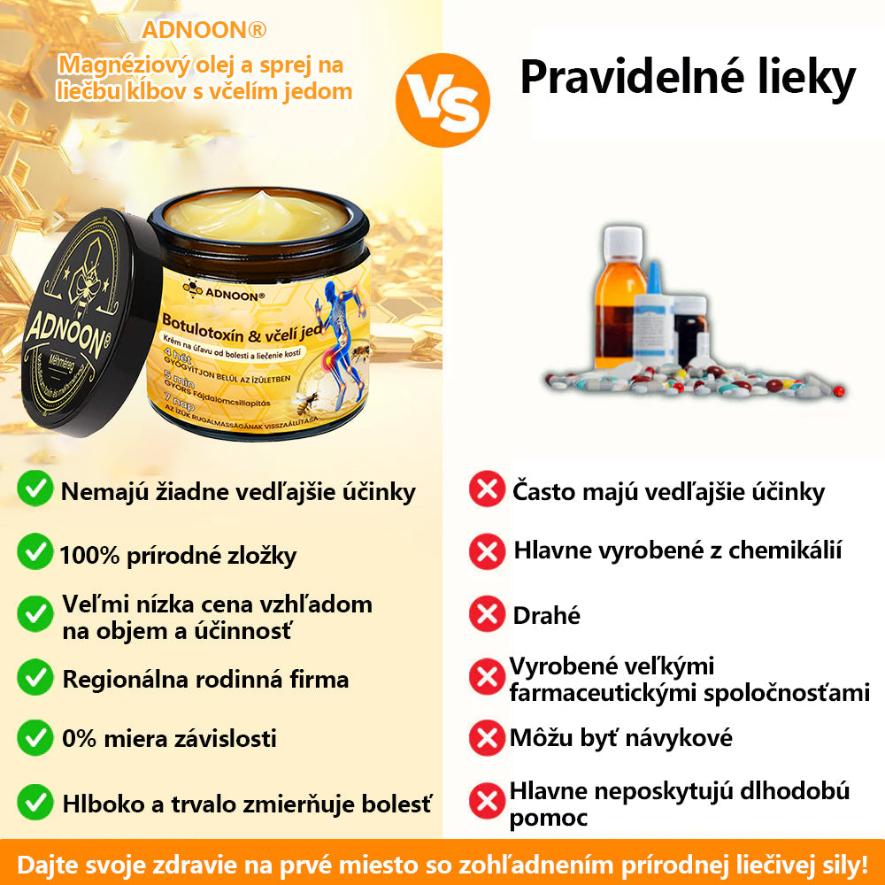 ADNOON® Krém na hojenie kostí s botulotoxínom a včelím jedom ⭐👨⚕️Schválené Slovenskou spoločnosťou ortopedie a traumatológie (SOTS)