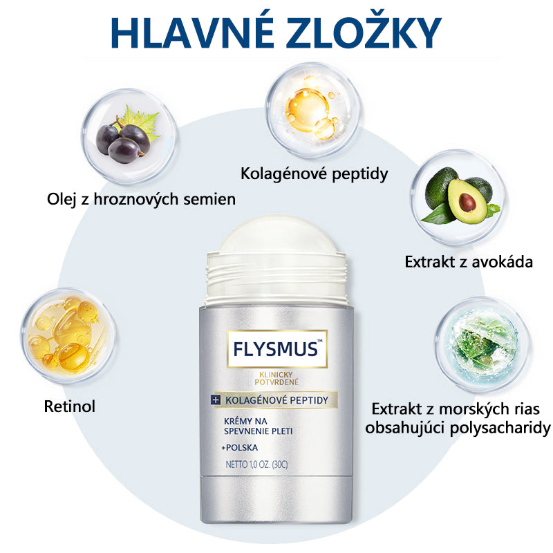 Flysmus™ Kolagénové peptidy SPEVŇUJÚCE SÉRUM v tyčinke 🇸🇰 Certifikované Slovenským ústavom hygieny (SÚH) a Slovenskou dermatologickou spoločnosťou (SDS), zaručujúce najvyššiu kvalitu a bezpečnosť pre vašu pleť.