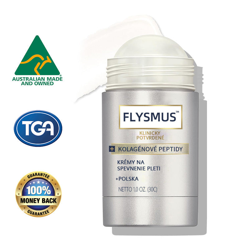 Flysmus™ Kolagénové peptidy SPEVŇUJÚCE SÉRUM v tyčinke 🇸🇰 Certifikované Slovenským ústavom hygieny (SÚH) a Slovenskou dermatologickou spoločnosťou (SDS), zaručujúce najvyššiu kvalitu a bezpečnosť pre vašu pleť.