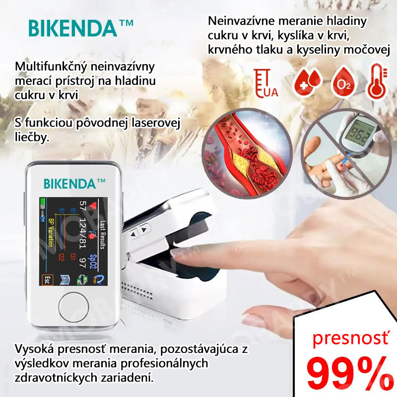Pokročilý neinvazívny glukometer Bikenda™ - 99,9 % presnosť + exkluzívny darček! Dôveryhodný v popredných nemocniciach na celom svete✨