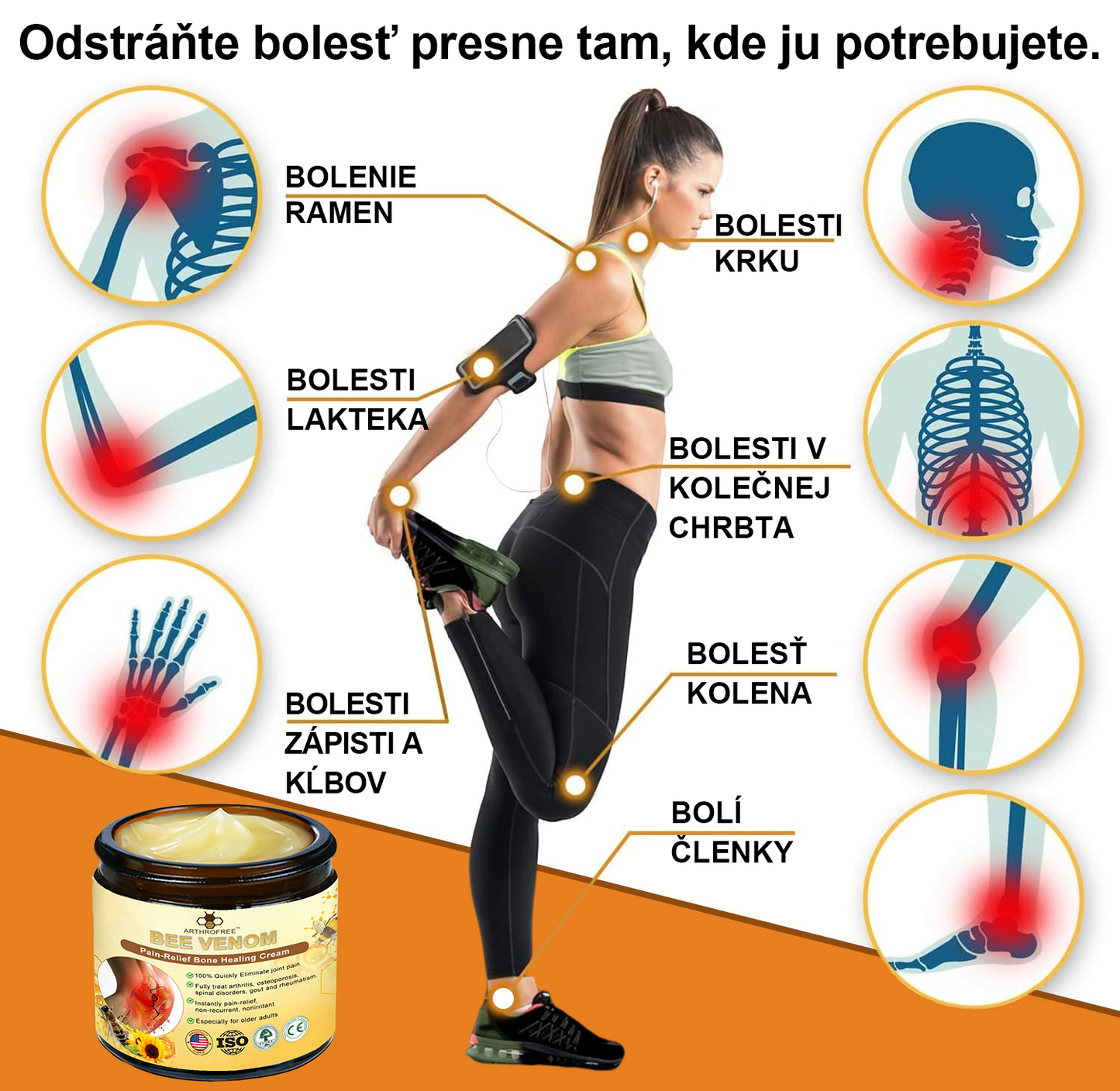 ArthroFree™ Krém na bolesti kĺbov s včelím jedom na hojenie kostí(🐝odporúča AAOS)