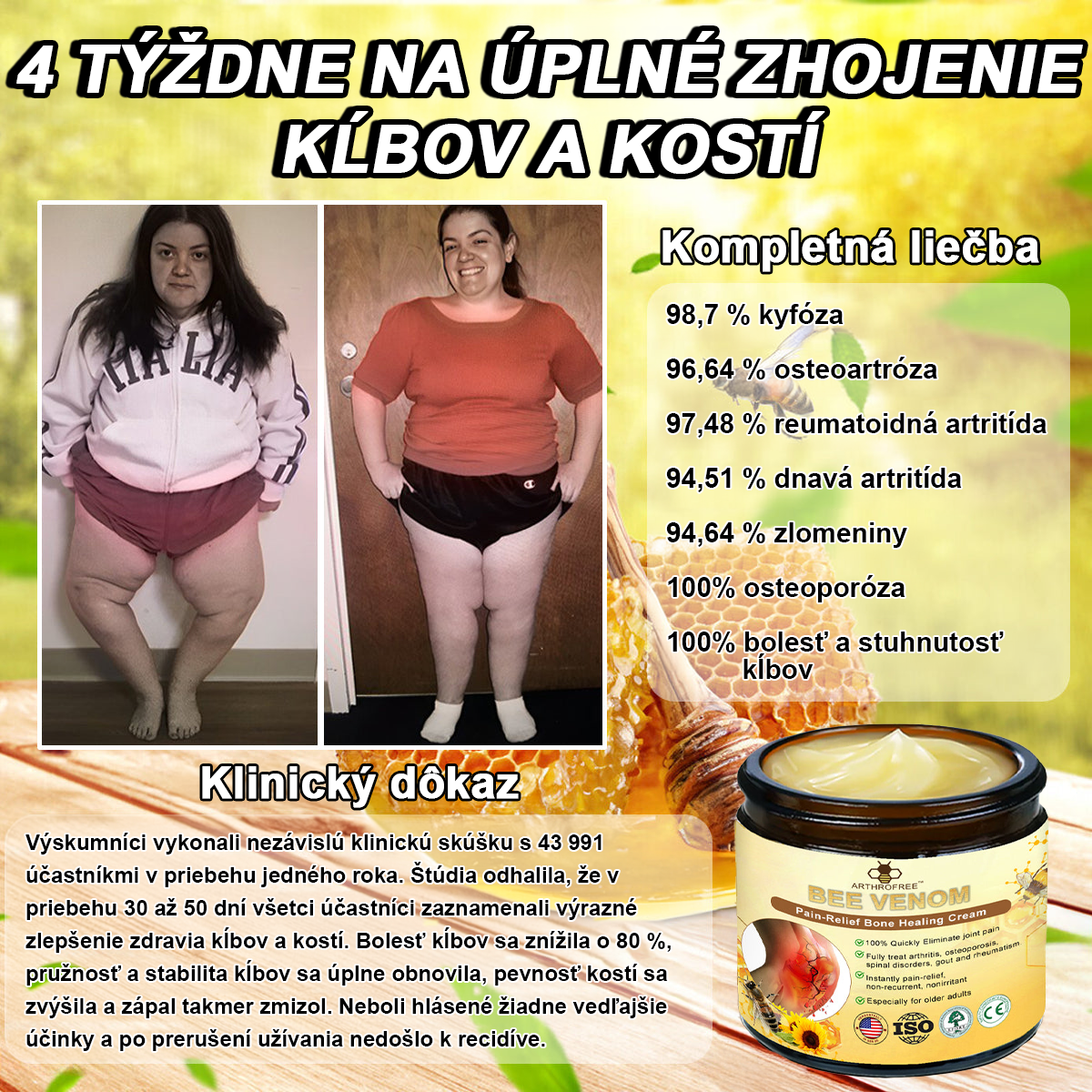 ArthroFree™ Krém na bolesti kĺbov s včelím jedom na hojenie kostí(🐝odporúča AAOS)