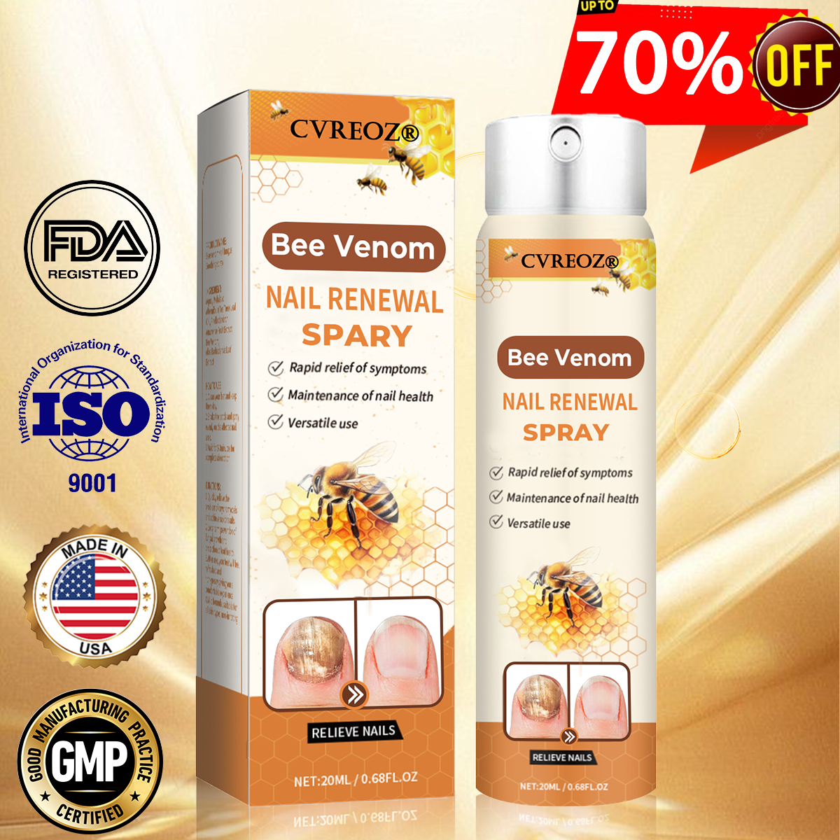 Cvreoz® Sprej na obnovu nechtov s včelím jedom 👨⚕️ 𝘾𝙚𝙧𝙩𝙞𝙛𝙞𝙠𝙤𝙫𝙖𝙣é 𝘼𝙢𝙚𝙧𝙞𝙘𝙠𝙤𝙪 𝘼𝙠𝙖𝙙é𝙢𝙞𝙤𝙪 𝘿𝙚𝙧𝙢𝙖𝙩𝙤𝙡𝙤𝙜𝙞𝙚 (𝘼𝘼𝘿)